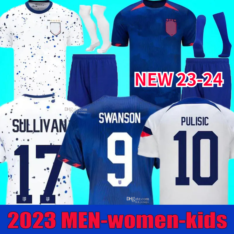 

2023 McKENNIE PULISIC Soccer Jerseys REYNA AARONSON WEAH ACOSTA Football shirt kits 23 24 Us A FERREIRA DEST MORGAN ADAMS Jersey RAPINOE DUNN men women kids set UsAs, 2023 away