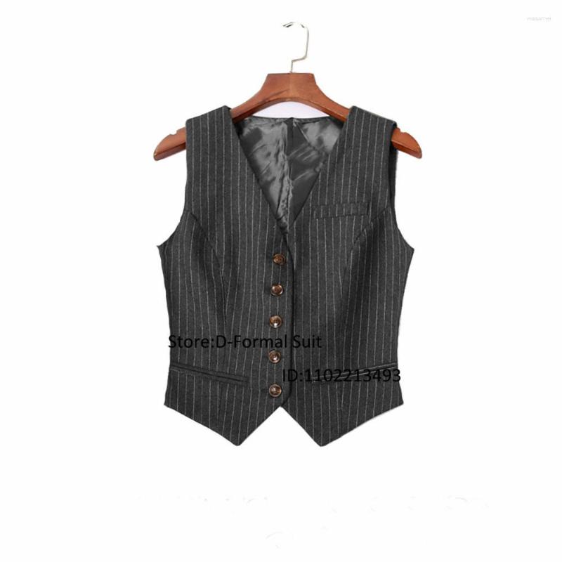 

Women' Vests Women' Striped Suit Vest V-neck Single Breasted Slim Fit Sleeveless Jacket Winter Official Store Zevity Trf, Black