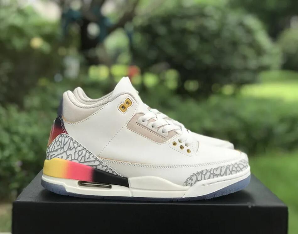 

2023 J Balvin x Jumpman 3 3s Basketball Shoes Designer Sneaker JBalvin Multi Color FN0344-901 Men Womens Trainers Outdoor Sports Sneakers, White