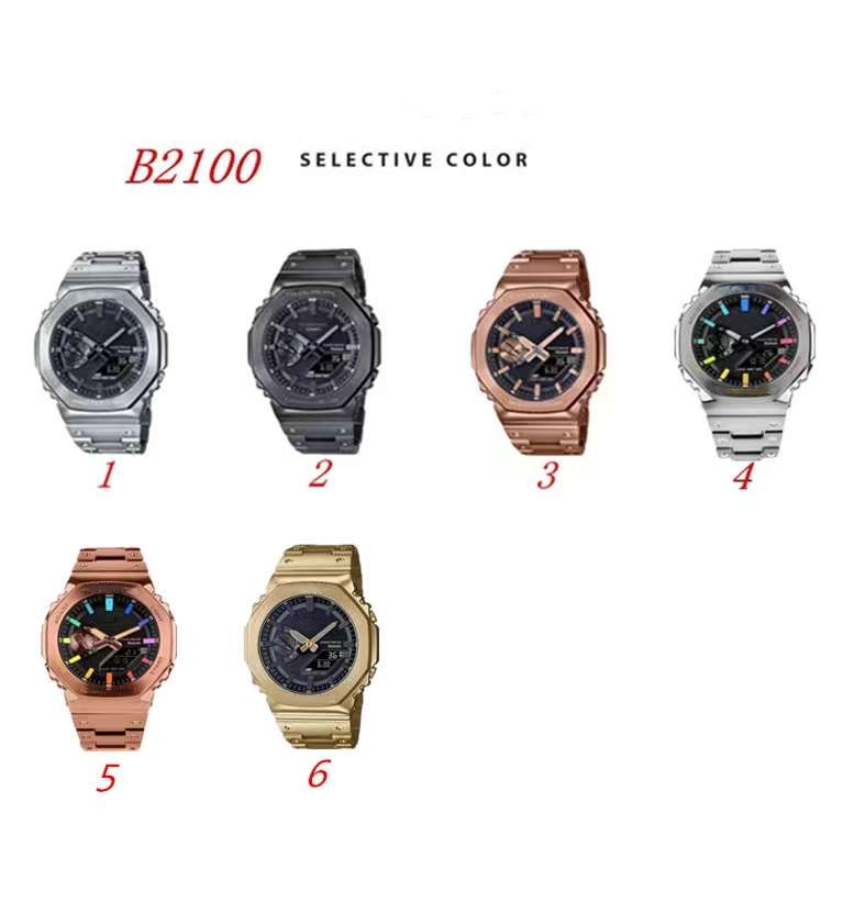 

Sports Digital Quartz Men's Watch Original Shock Watch alloy LED dial All hands can be operated steel band world time GM-B2100 oak series