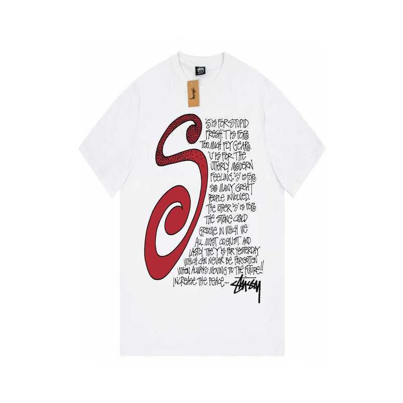 

Stusss Big S Talk Print Fashion Brand Loose Short Sleeve T-shirt Unisex, White