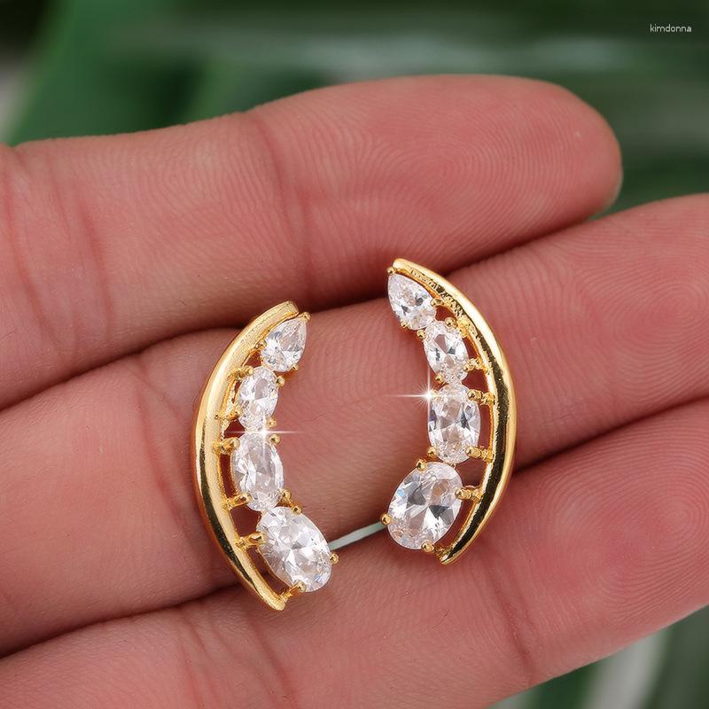 

Stud Earrings Fashion Oval Zircon For Bridal Jewelry Wedding Engagement Accessories Gifts