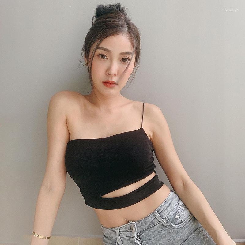 

Women' Tanks 2023 Metal Chain Straps Sexy Cropped Tank Top Women Streetwear Club Crop Summer Vest Fashion Tops Y2k, Black
