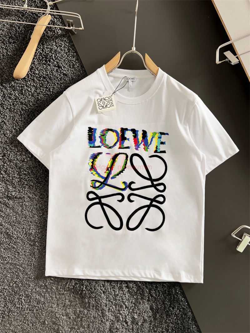 

Designer Fashion Clothing Tees Tshirts Loewe new Store Special 23ss Summer Short Sleeve Mens and Womens Tshirt Colorful Large Casual Versatile Top Quality Luxury Ca, Black