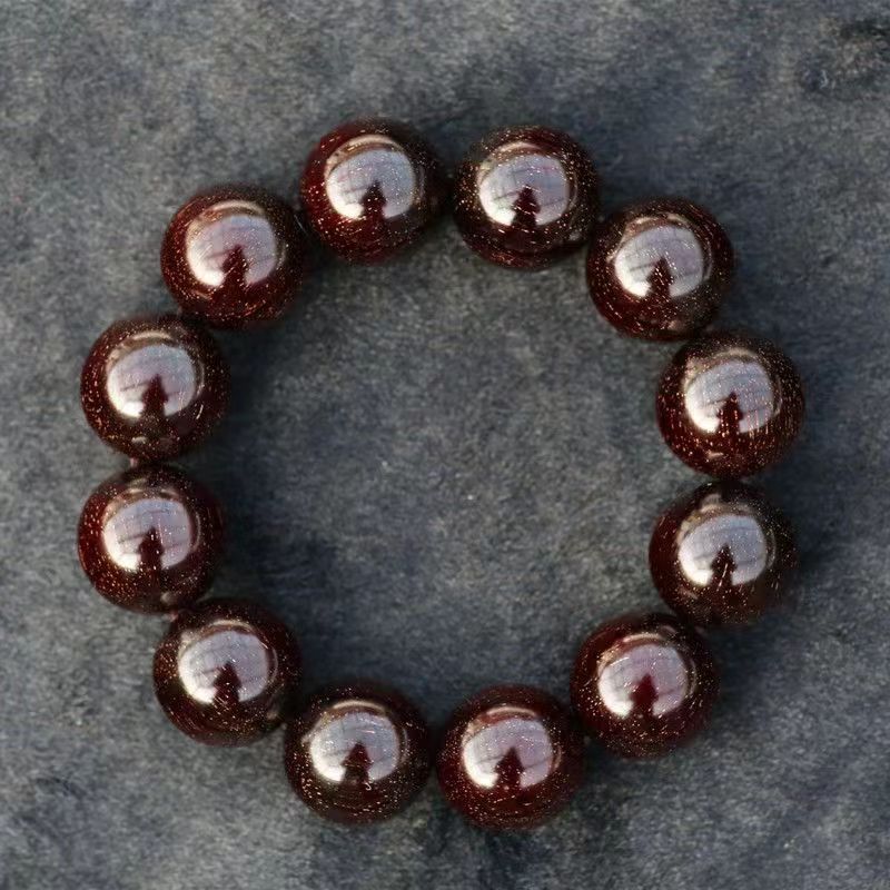 

Little Leaf Red Sandalwood Hand Chain Full of Gold Star High Oil Density Old Material Sandalwood Buddha Beads Wen Playing Bracelet for Men