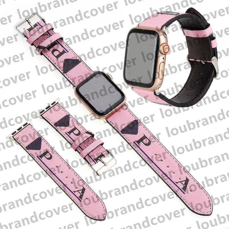 

Designer Apple Watch Band Strap for apple watchband Ultra series 8 3 4 5 6 7 9 38MM 42MM 40mm 45mm 44mm 49mm iwatch bands Luxury Triangle P Genuine Leather Watch Band
