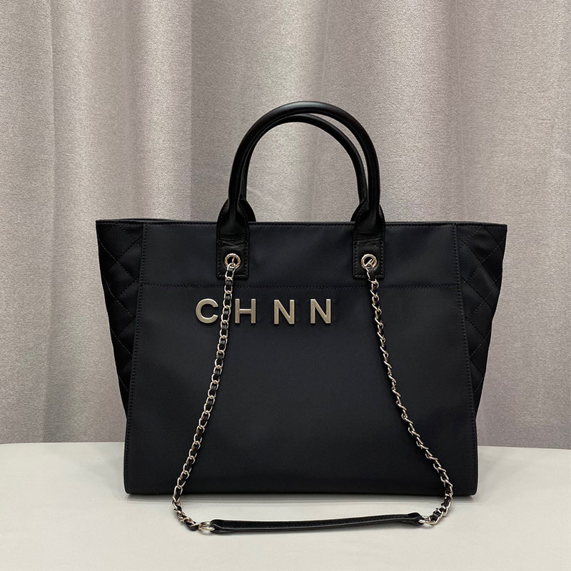 

Luxury Designer Handbag 5A High Quality Nylon Chain Shoulder Bag Shopping Bag CC Fashion Europe and America Large Capacity Leather Hand Totes Bag Beach Bags, Black
