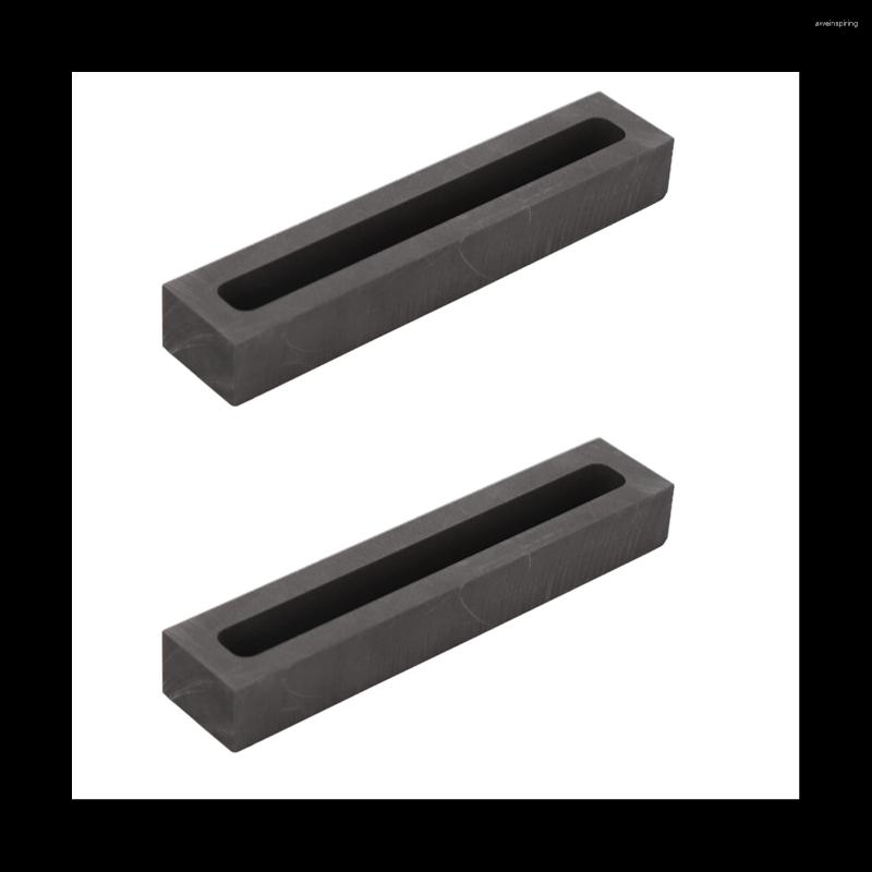 

Jewelry Pouches 2 PCS Ingot Graphite Mould Crucible For Casting Gold Silver Metal Copper Brass 3.1x0.3x0.3Inch