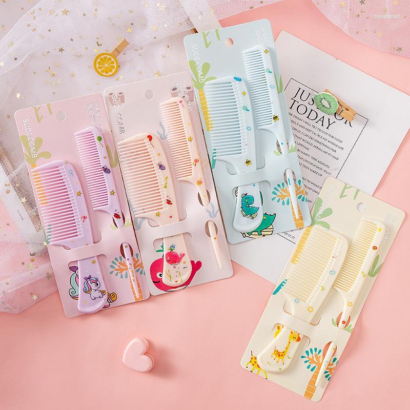 

2pcs Kids Hairdressing Comb Anti-static Pointed Tail Combs For Girls Children Cute Strawberry Fruit Women Hair Styling Tool