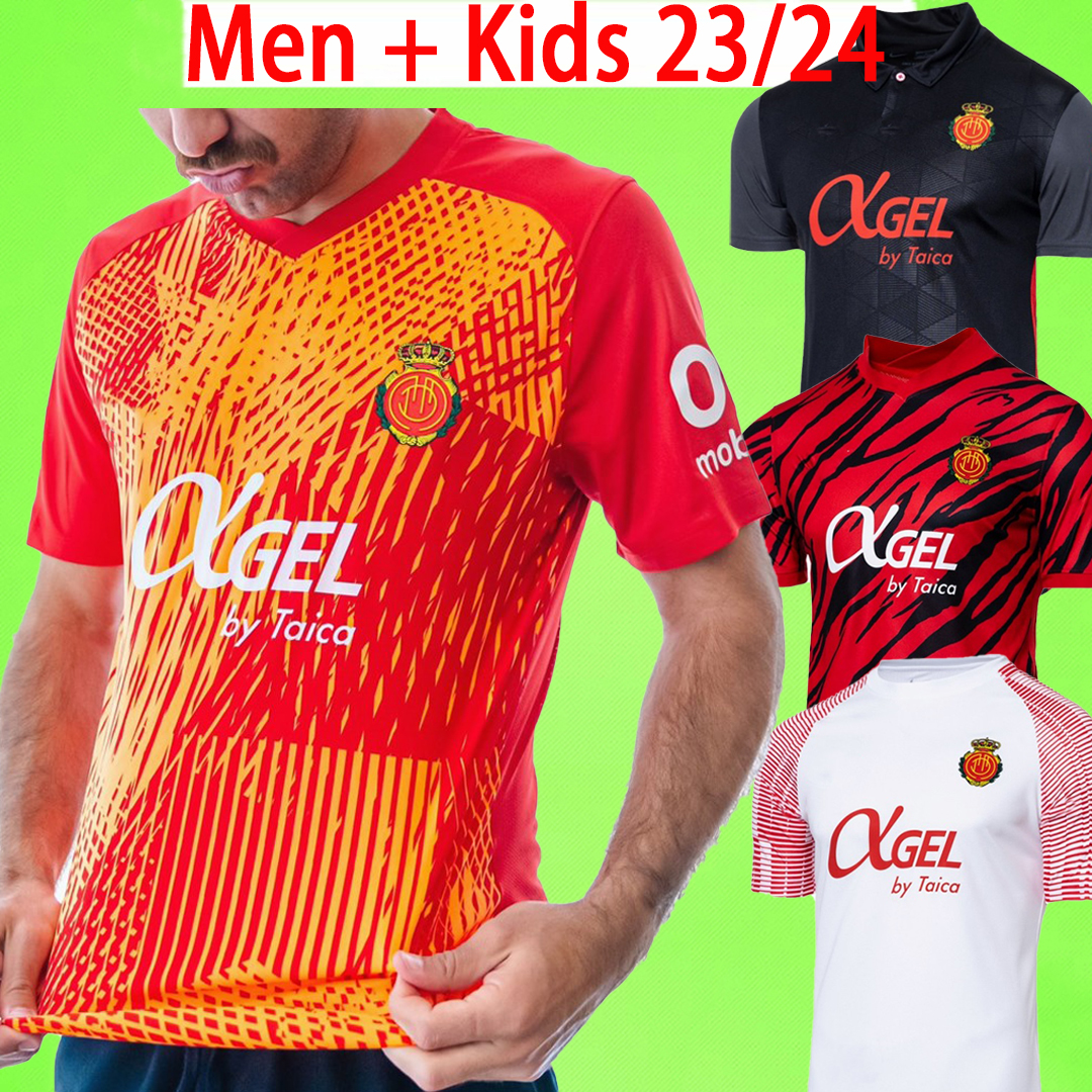 

2023 2024 RCD Mallorca Soccer Jerseys Men set Kids kit LEE MAFFEO SANCHEZ ABDON A. RAILLO VALJENT MURIQI BABA GRENIER COPETE 23 24 Mens Home Away kids kits Football Shirt