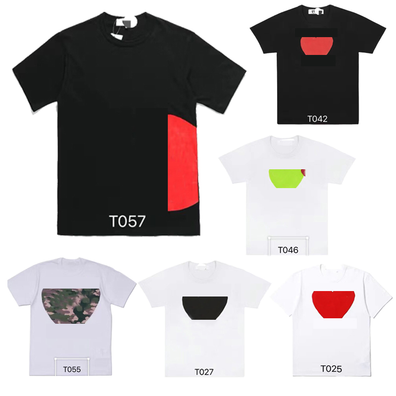 

Fashion Mens Play T Shirt Designer Red Heart Shirt Commes Casual Women Shirts De Badge High Quanlity TShirts Cotton Embroidery, 29