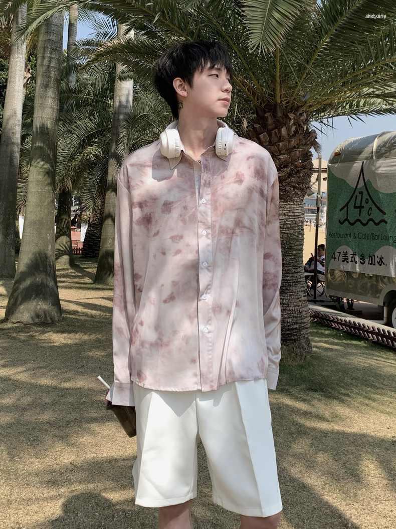

Men's Casual Shirts Men's X03358 Fashion Men's 2023 Runway Luxury European Design Party Style Clothing, Beige