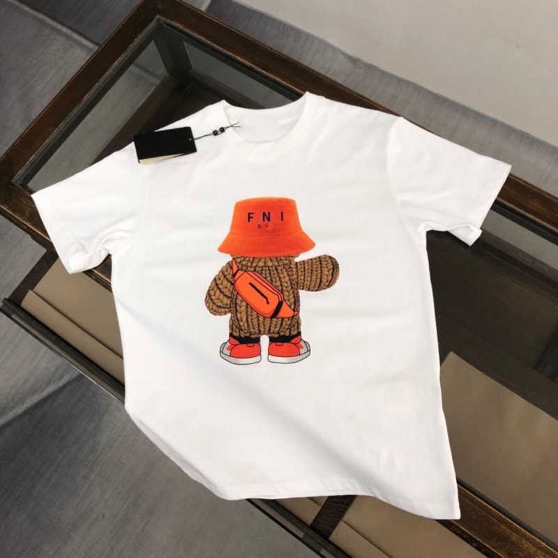 

Men's t shirt casual polo shirt Fd designer mens clothing bear print short sleeved Tshirt round neck tee loose sweatshirt men women pure cotton pullover shirt, No.1
