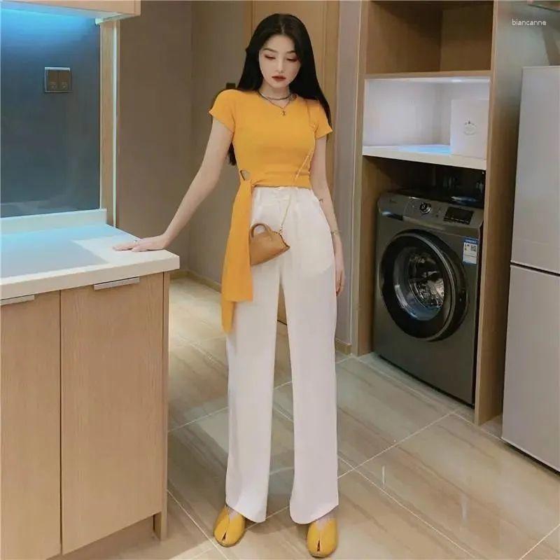 

Women' Two Piece Pants Women 2023 Summer Fashion Vintage Set Female Casual O-Neck Short Sleeve T-shirt Loose Suit N32, Black