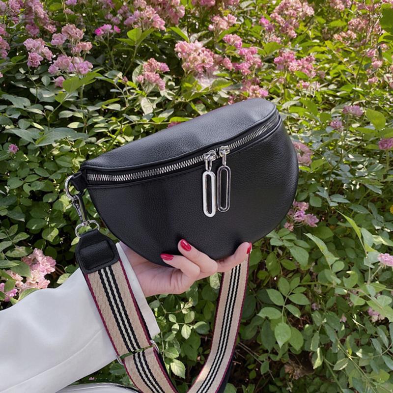 

Evening Bags Solid Color Fashionable For Women PU Leather Crossbody With Wide Shoulder Straps B, Black