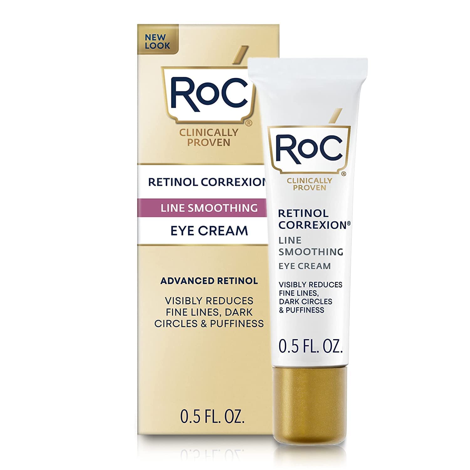 

RoC Retinol Correxion Under Eye Cream for Dark Circles & Puffiness, Daily Wrinkle Cream, Anti Aging Line Smoothing Skin Care Treatment 0.5 oz