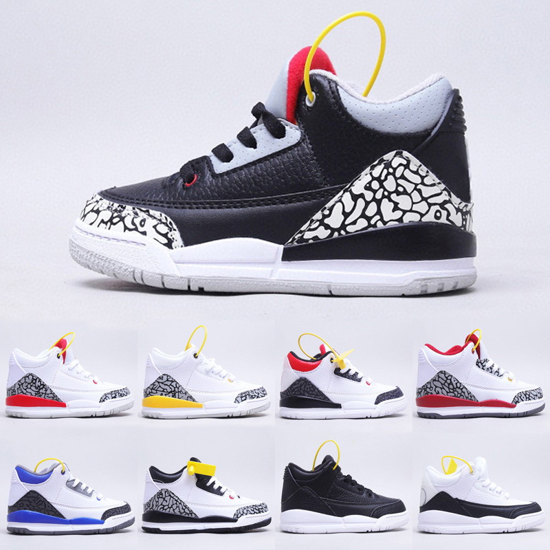 

2023 Designer 3 Kids Basketball Shoes Infants Toddler Childrens Black Cement Racer Blue Cardinal Red trainers Sneakers Sports Outdoor Christmas Gift Eur 25-35, As photo 1