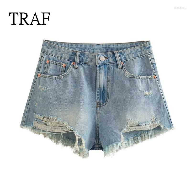 

Women's Shorts 2023 Denim Women's Fashion Holes Mini High Waisted Summer Y2k Clothing Casual Streetwear, Black