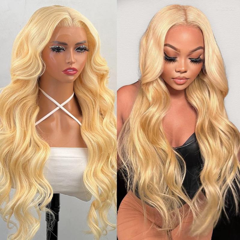 

13x6 HD Transparent 613 Blonde Lace Frontal Human Hair Wigs Brazilian Body Wave 13x4 Front For Women, Picture shown