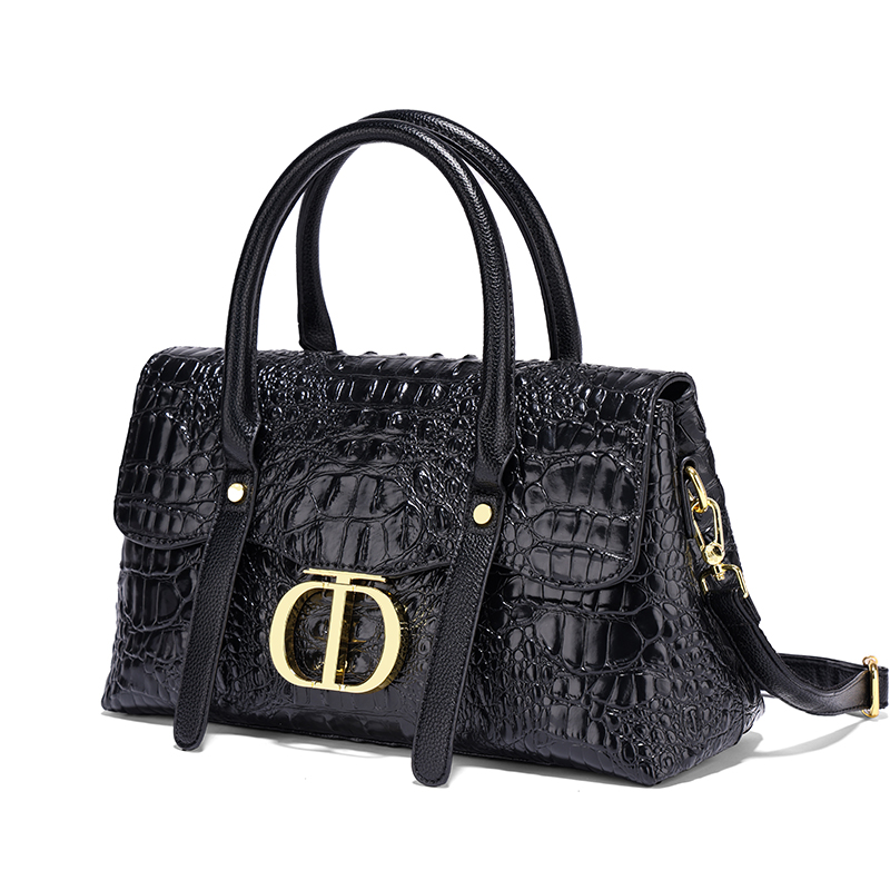 

2023 New Crocodile Pattern Black Large Capacity Handbag for Middle aged Mom's Bag One Shoulder Bag Versatile Crossbody Bag, Green