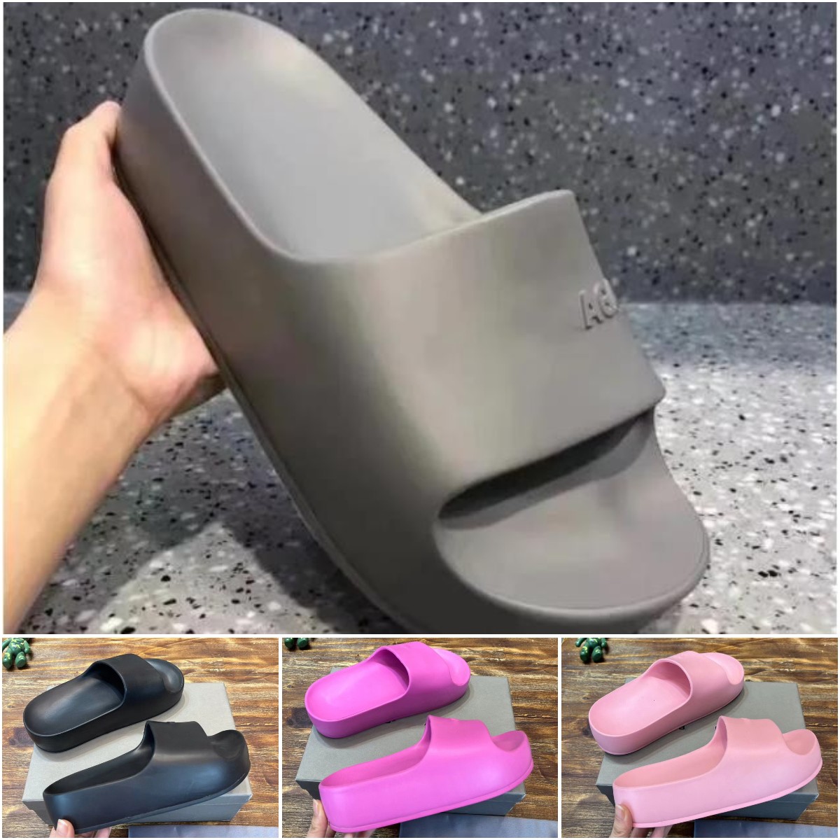 

Paris Designer Women Men Platform Sandals Slippers Thick Bottom Slip On Slides Mule Track Shoes Pool Slide Chunky Flip Flops Water Walker Size 35-41, Color 2