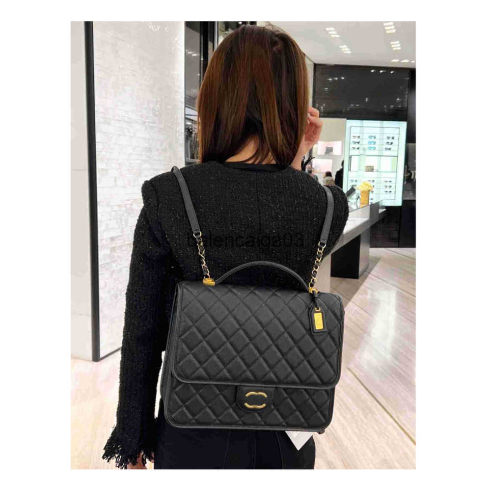 Sac à dos de créateur Channel Chanelle Sac à main Bandoulière Épaule Le sac fourre-tout Hommes Femme Loisirs Sac en cuir souple Noir Caviar Grand