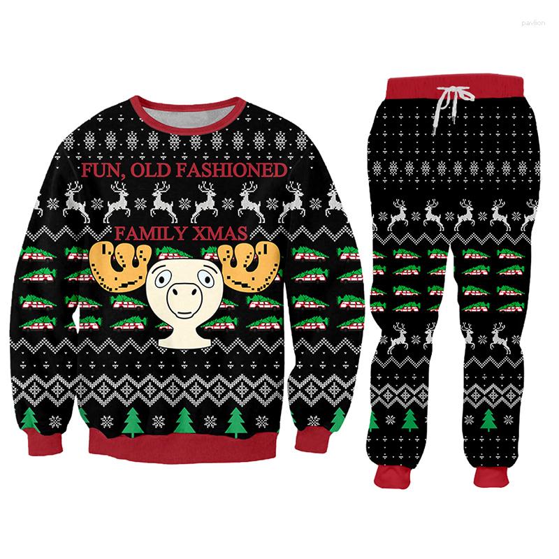 

Men's Tracksuits Christmas Sweaters Family Men's Tracksuit 2 Piece Sets Gift Wholesale Dropship Trouser Sweetshirts Chandals Jogger, Sw00000
