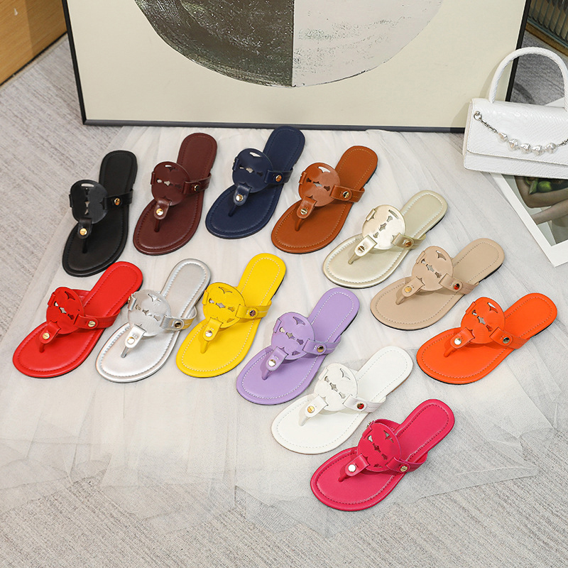 

2023 Designer famous metallic embossed leather sandal slippers Metal Millers Soft Sandals womens black patent slides flip flops ladies, B1 mx cardon 36-48