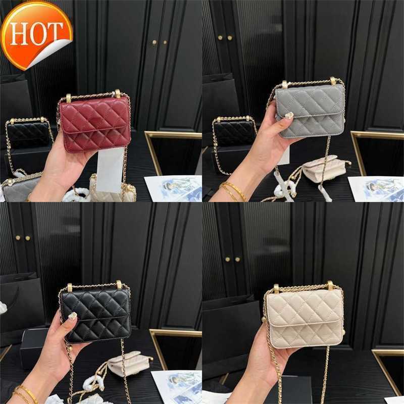 Brand Designer bags Handbag Double gold ball mini red envelope bag Tote 2023 Fashion Texture Leather Multifunctional Portable Shoulder Crossbody-image-879158042