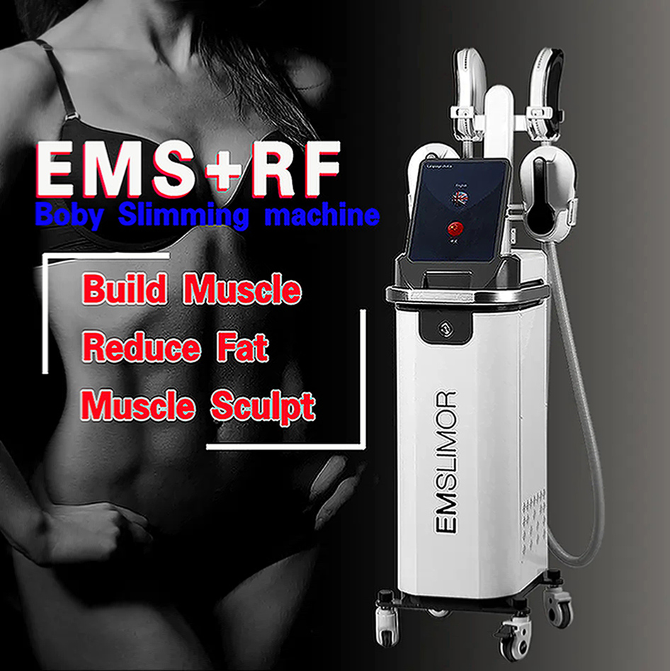 

Muscle stimulator RF electromagnetic weight loss and fat burning beauty machine 7 Tesla 4 handles HI-EMT