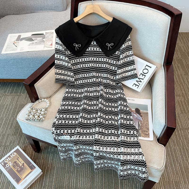 

Party Dresses 2023 Summer Women' Midi Dress Turn-down Collar Shirt Female Black Loose Casual Clothes Lady