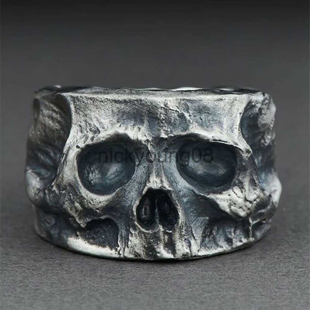 Band Rings Vintage High Quality Skeleton Skull Finger Ring Band Gothic Women Men Biker Night Club Party Ring Gun Black Rock Hip Hop Ring Z260128