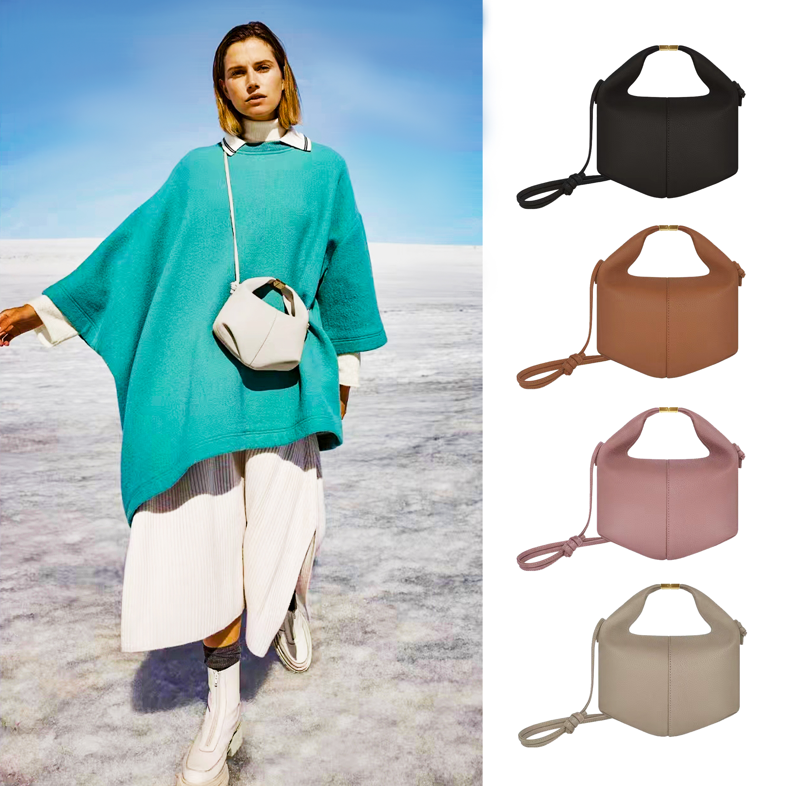 

polene Beri sac cyme Cross Body Clutch Bag luxurys Womens With shoulder straps Designer mens Genuine Leather top handle handbag travel fashion Wallets the Totes bags, Brown
