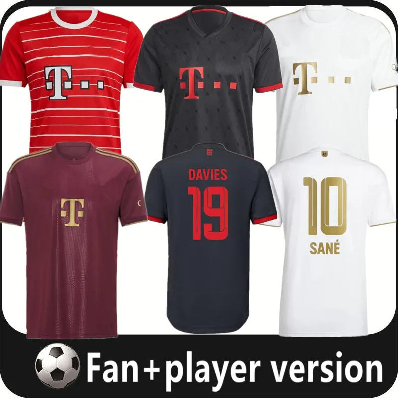 

22 23 Bayern Munich soccer jersey DE LIGT SANE 2022 2023 football shirt HERNANDEZ GORETZKA GNABRY camisa de futebol top thailand men KIMMICH, 22/23 3rd player