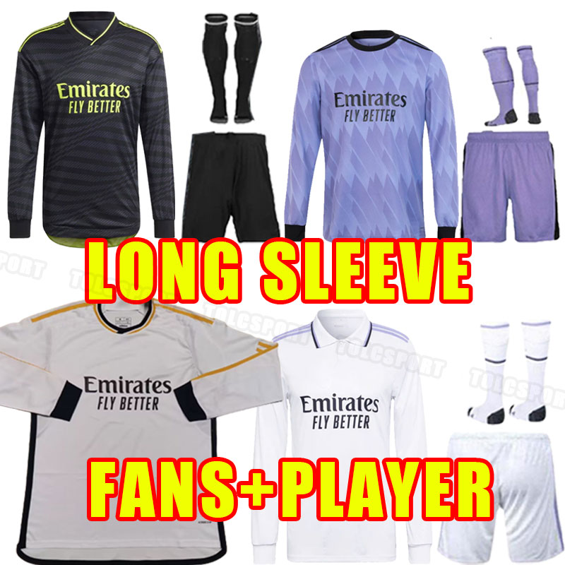 

Long sleeve Real MADRIDS BENZEMA soccer jerseys 22/23/24 football shirt VINI ALABA TCHOUAMENI CAMAVINGA MODRIC VINICIUS RUDIGER 2023 2024 goalkeeper home away third