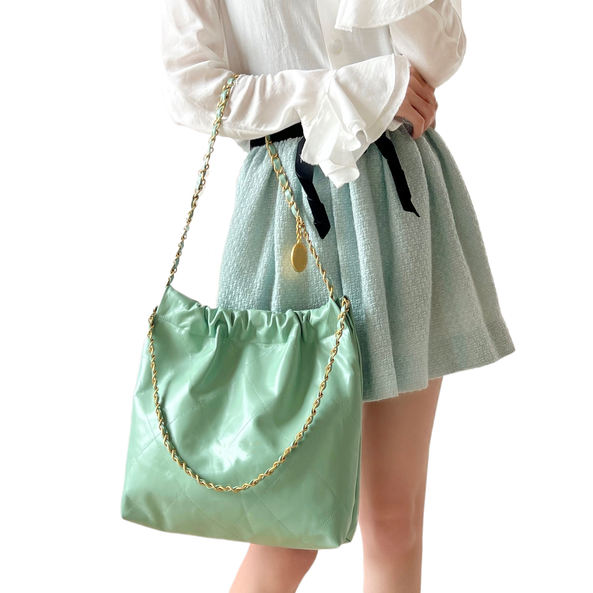 Designer 22Bag Women's Crossbody Bag 10A Top Quality Fashion Genuine Leather Shoulder Bag Large Capacity Tote Bag Garbage Bag lady Handbags Medium 42cm With Box 