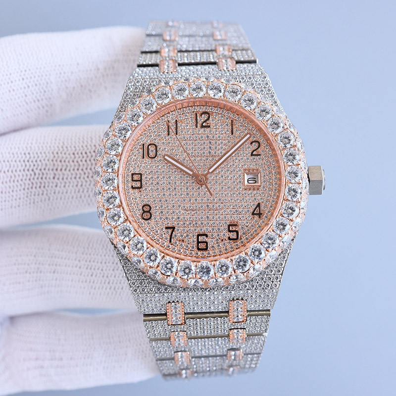 

Diamond Watch Automatic Mechanical Movement 42mm Sapphire Waterproof Stainless Steel 904L Men Wristband Casual Business Wristwatch Montre De Luxe, Color12