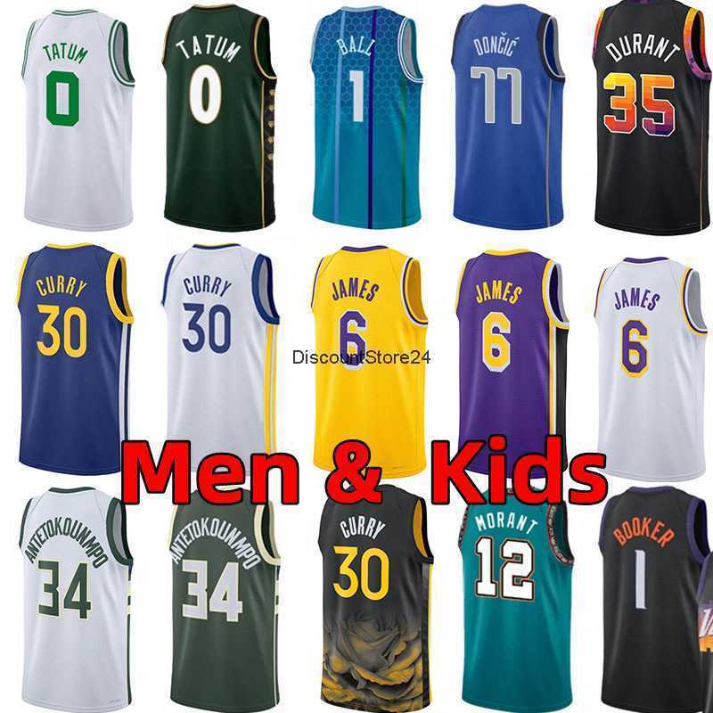 

NBAs Men kids Youth Basketball Jerseys Stephen Curry James Devin Booker Kevin Durant Jayson Tatum Giannis Antetokounmpo LaMelo Ball Ja Morant Luka adult child, Colour 11