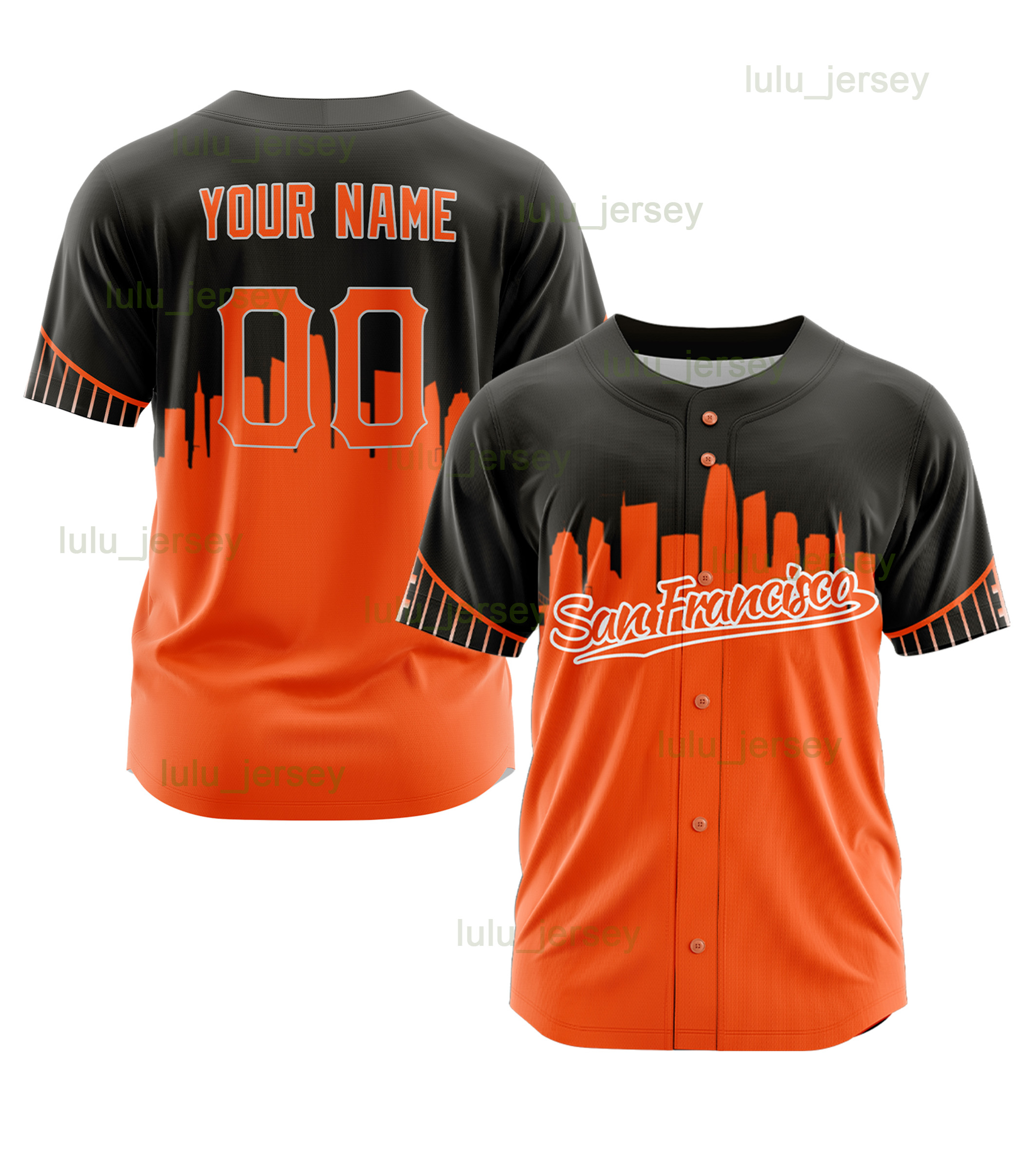 

Custom Baseball Jersey San Francisco Shirts Printed Personalized Name Number Uniforms for Men Women Youth Plus Size, Color 2