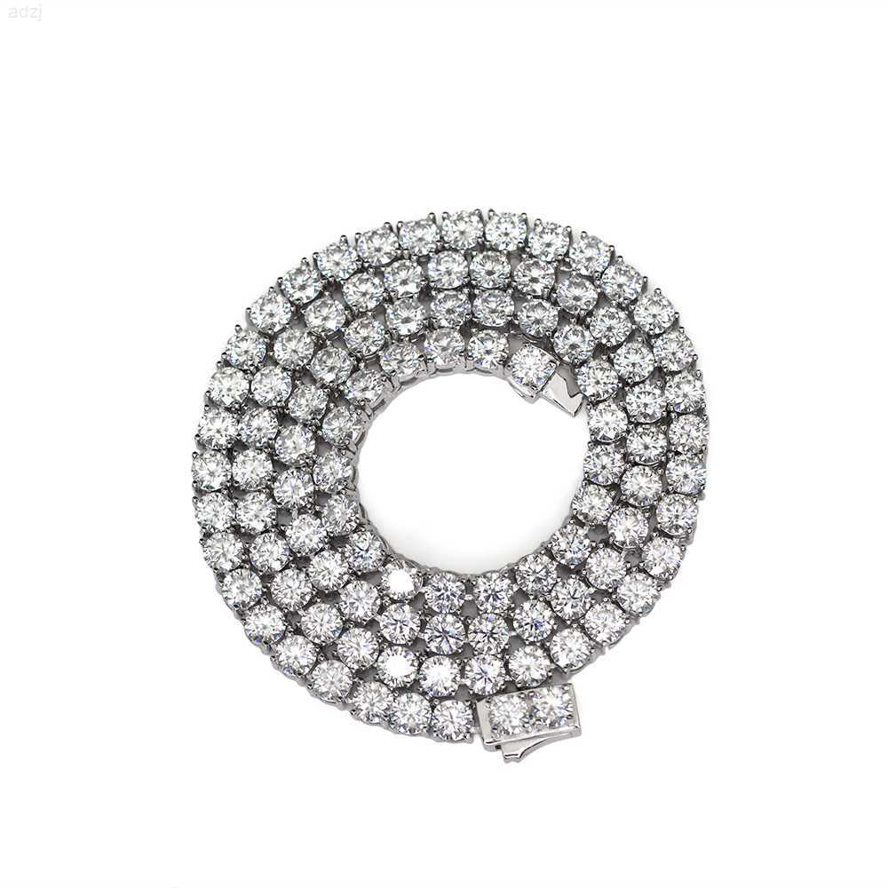 

Hip Hop Iced Out Vvs 925 Sterling Silver 3mm Moissanite Diamond Tennis Chain Necklace