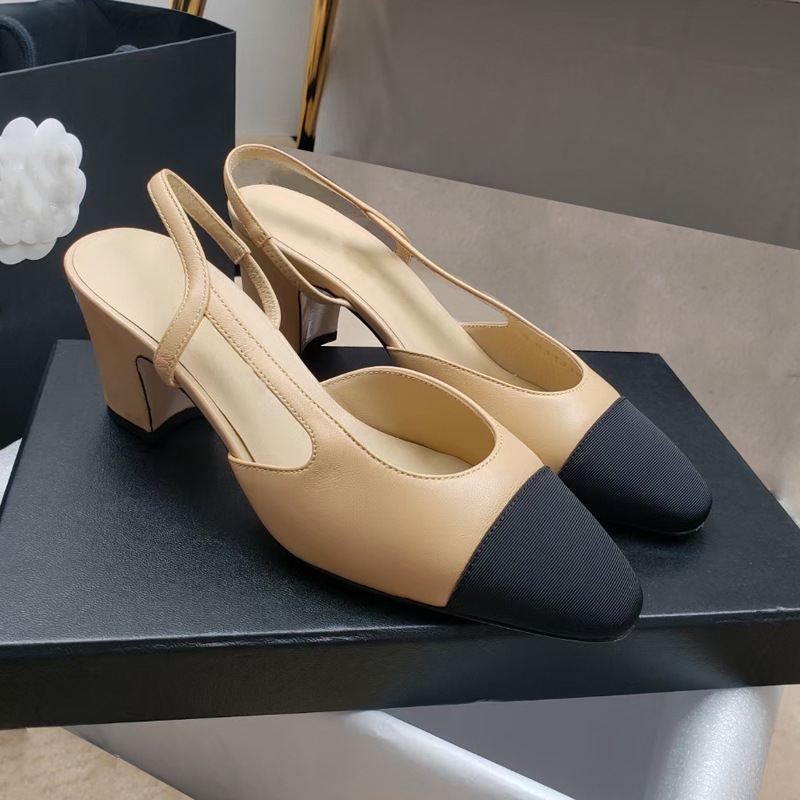 

Designer women's sandals summer patchwork women's classic shoes formal shoes mixed colors thick heels high heels genuine leather open heeled sandals, Nude