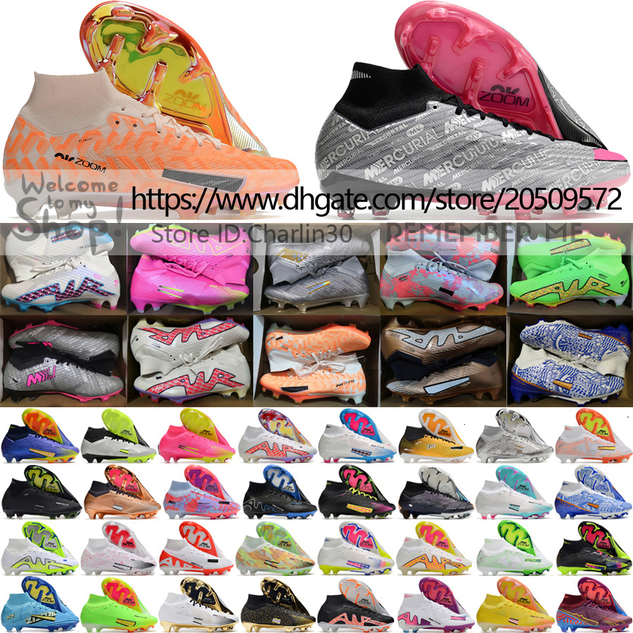 

Send With Bag Quality Football Boots Zoom Mercurial Superfly 9 Elite FG ACC Lithe Soccer Shoes Mens 25th Anniversary CR7 Ronaldo Mbappe Socks Football Cleats US 6.5-12