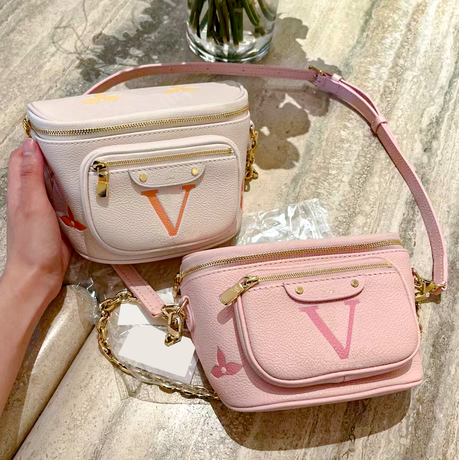 

Designer Mini bumbag belt chest bag Womens tote handbag clutch Waist Louis Vuitton bag Mens bag Designer saddle sling pochette crossbody shoulder bags, Pink