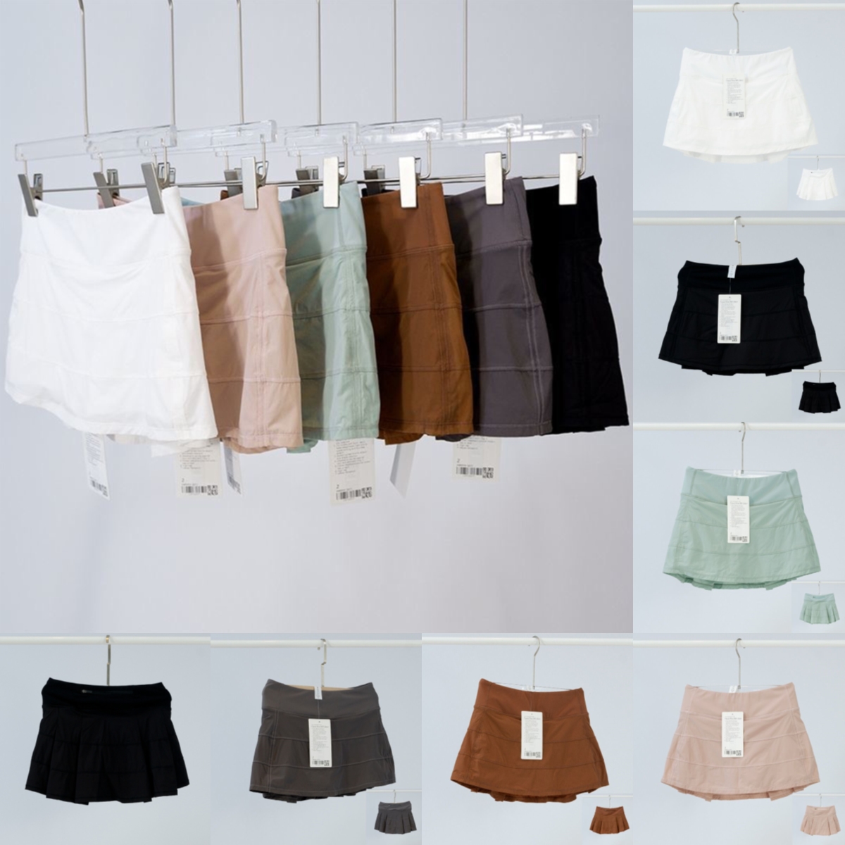 

Tennis Skirts Pleated Yoga Skirt Gym Clothes Women Running Fitness Golf Pants Shorts Sports Back Waist Pocket Zipper S-6XL