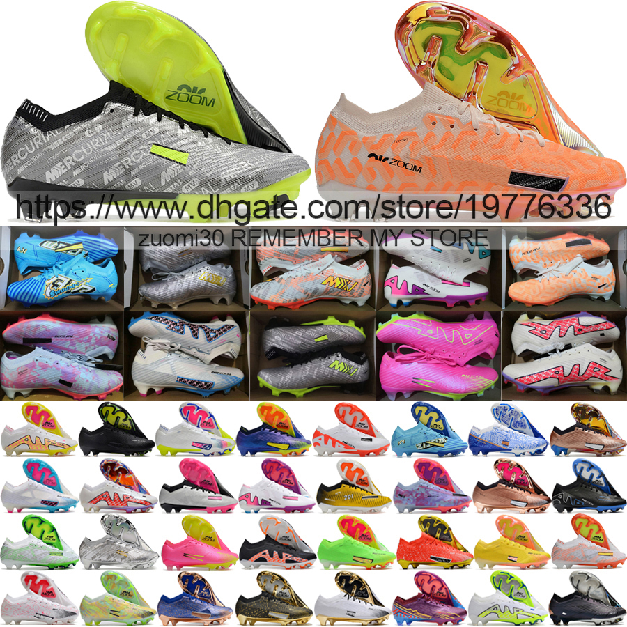 

Send With Bag Quality Soccer Football Boots Zoom Vapores 15 Elite FG ACC Lithe Shoes Mens CR7 Ronaldo Mbappe 25th Anniversary Trainers Knit Soccer Cleats Size US 6.5-12, Vapor 32