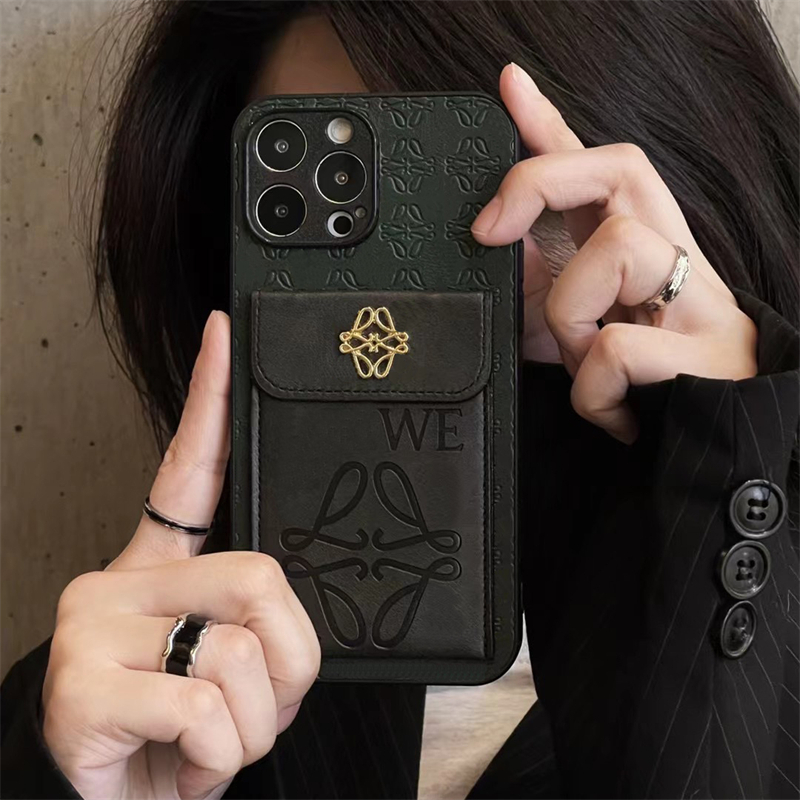 

Designer Leather Phone Cases For IPhone 14 Pro Max 13 12 11 Xr Xsmax 7 8 Mini Brand IPhone Cover Case Card Pocket Purse Luxury Shell