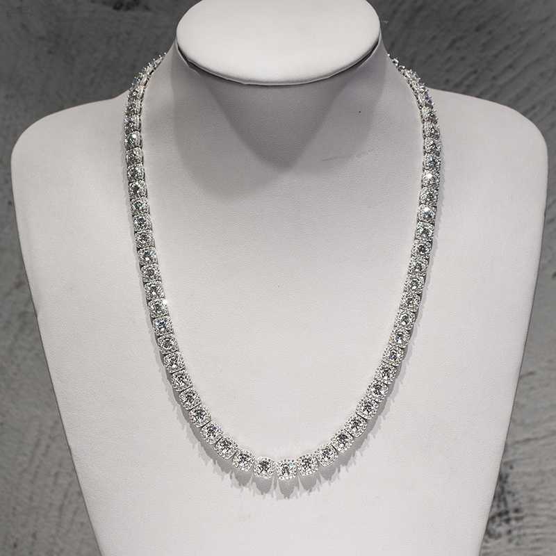 

Men Moissanite Jewelry Custom Silver Baguette Moissanite Vvs Real Diamond Chain Women Necklace Iced Out Hip Hop Tennis Chain