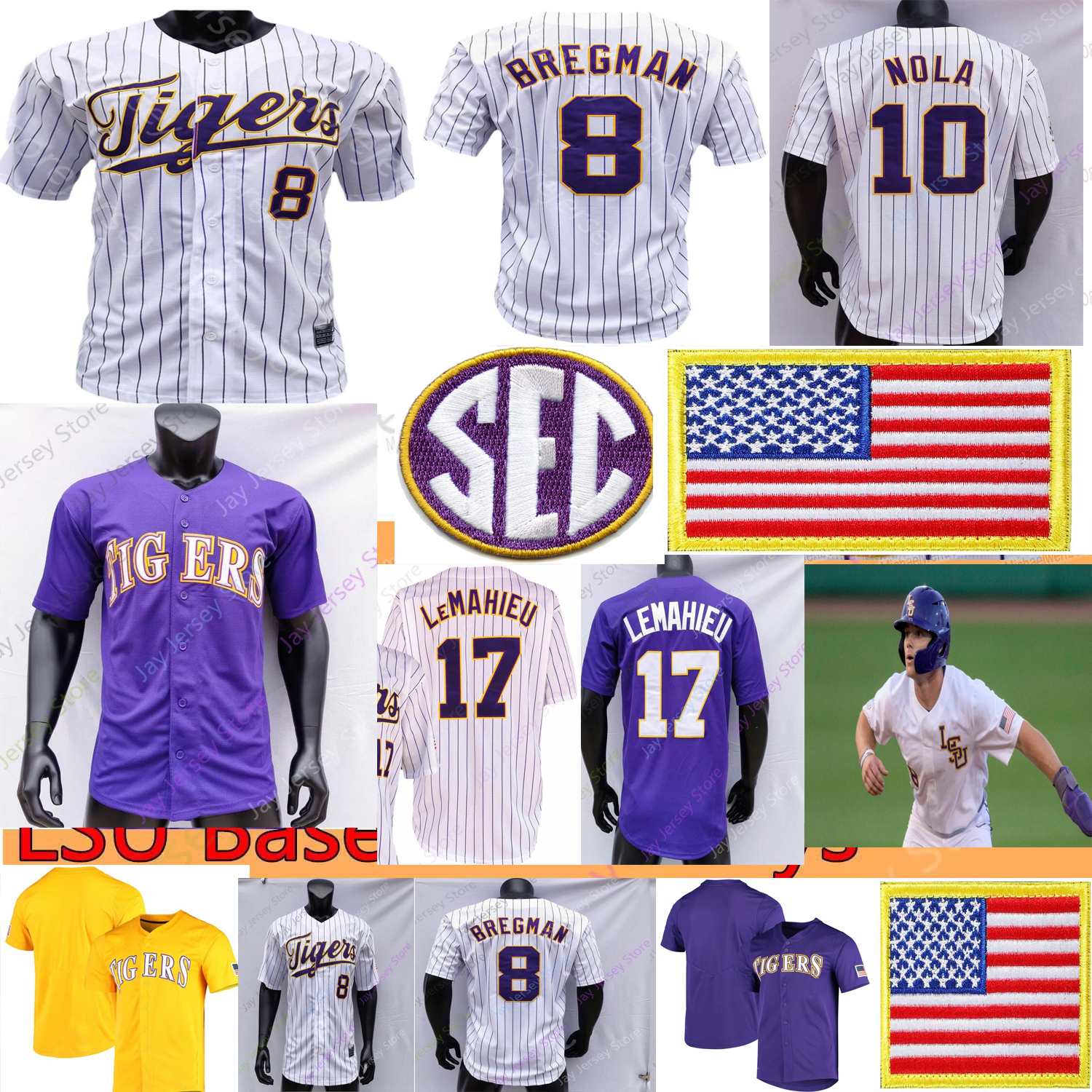 

Gavin Dugas Baseball Jersey Brayden Jobert Dylan Crews 47 White Tre Morgan III Alex Milazzo Josh Pearson Jared Jones Alex Bregman DJ LeMahieu Aaron Nola Kevin Gausman, Style