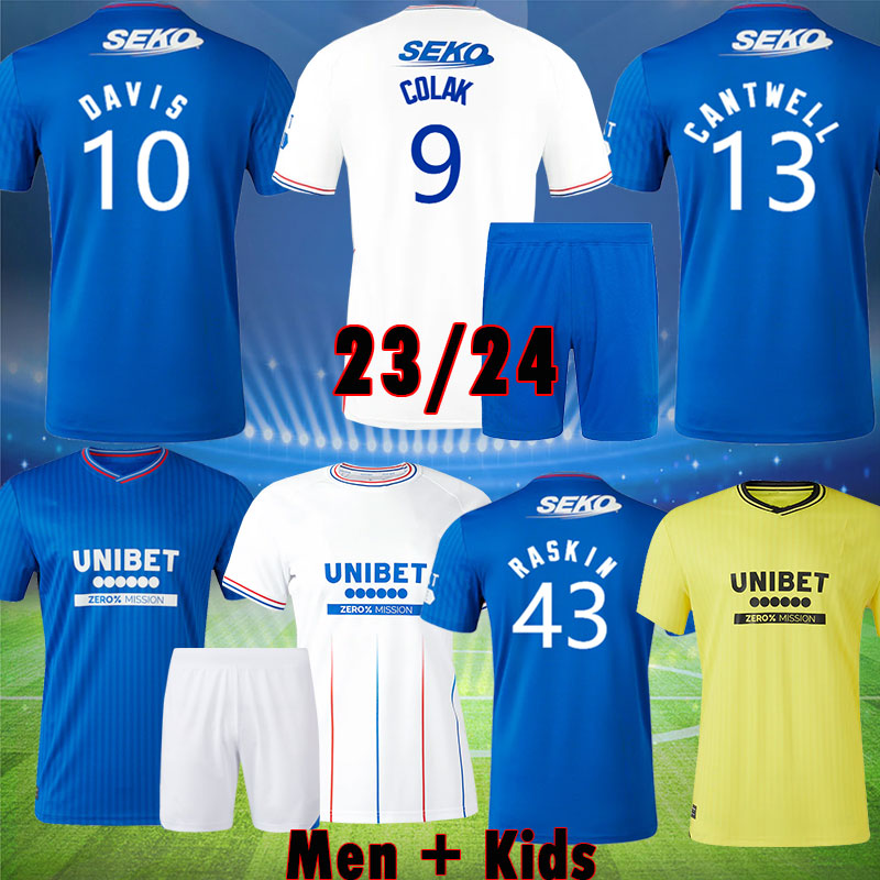 

23 24 Rangers Soccer Jerseys 2023 2024 home away Shirts Glasgow COLAK LUNDSTRAM HAGI ROOFE BARKER MORELOS KENT TILLMAN FASHION JR TAVERNIER Football Men Kids Kits, 23 24 goalkeeper