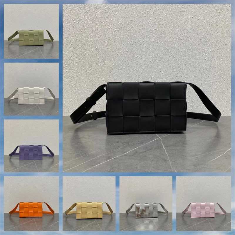 

Tote Bottegas Bag Vd Pillow Cassette Men's and Women's Genuine Leather Fifteen Grid Woven Crossbody Oil Wax Leather Small Square Venetas Handbags Zc, 19